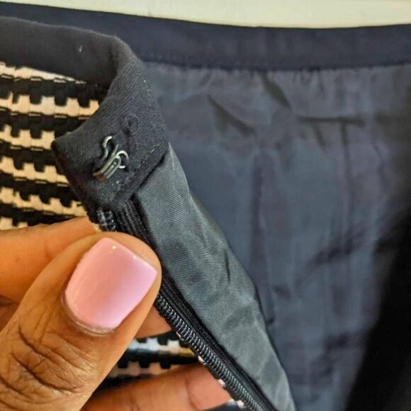 Nine West Pencil Skirt Women's Size 8 Black White Textured Stretch Slim Fit - Picture 10 of 14